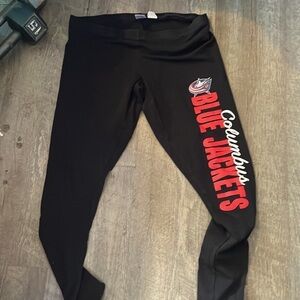 Medium black Columbus blue jackets legging